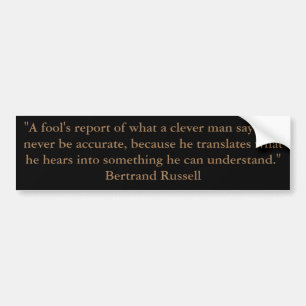 Verslag van Bertrand Russell Fool Bumpersticker