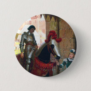 Verslagen, door Edmund Blair Leighton Ronde Button 5,7 Cm