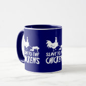 Verslaven naar kippen mok (Voorkant links)