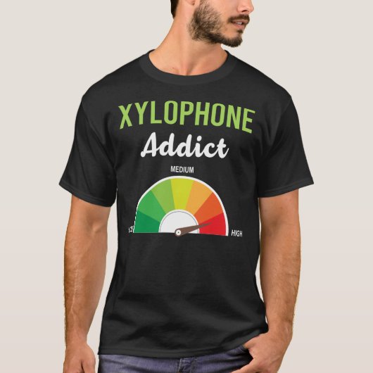 Verslaving xylofoon t-shirt (Voorkant)
