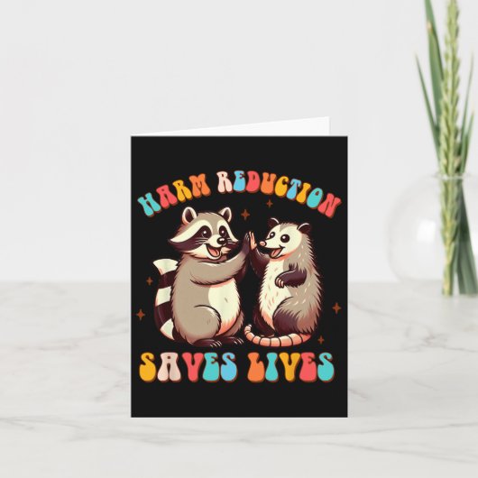 Verslavingsadviseur Racoon Opossum Harm Reduction Kaart (Voorkant)