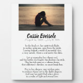 Verslavingsgedicht Memorial met foto tafelblad Fotoplaat (Voorkant)