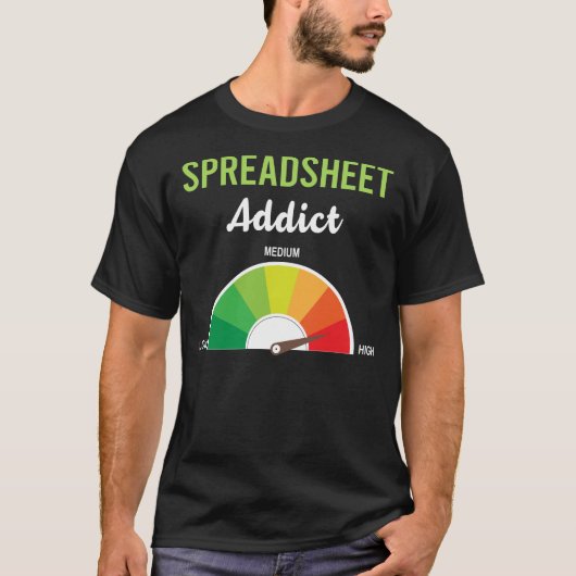 Verslavingsspreadsheets T-shirt (Voorkant)