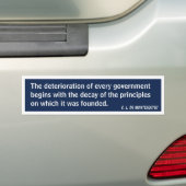 Verslechtering van de overheid (Montesquieu) Bumpersticker (Op auto)