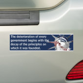Verslechtering van de overheid (Montesquieu) Bumpersticker (Op auto)