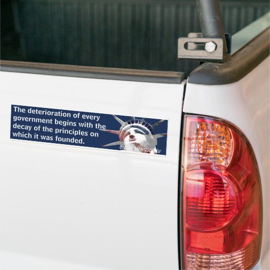 Verslechtering van de overheid (Montesquieu) Bumpersticker (Op Truck)