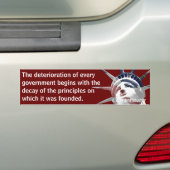 Verslechtering van de overheid (Montesquieu) Bumpersticker (Op auto)