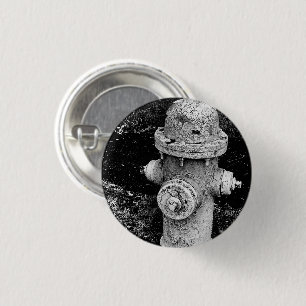 Versleten Afgesleten Roestige Oude Brandkraan Foto Ronde Button 3,2 Cm