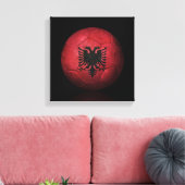 versleten Albanese vlag Football Voetbal Canvas Afdruk (Insitu (Woonkamer))