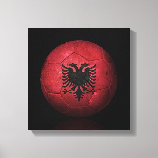 versleten Albanese vlag Football Voetbal Canvas Afdruk (Voorkant)