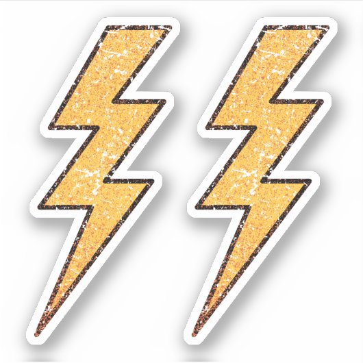 Versleten benauwde peeling verf bliksemschichten sticker (Voorkant)