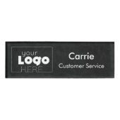 Versleten Black Leather Custom Logo Employee Name  Naambadge (Voorkant)