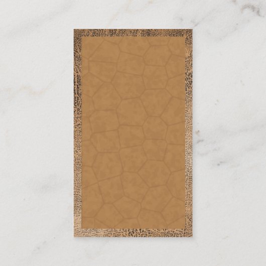 Versleten bruin leer visitekaartje (Achterkant)