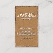 Versleten bruin leer visitekaartje (Voorkant)