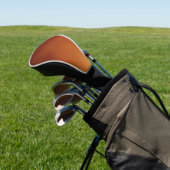Versleten bruine leren look golfheadcover (Insitu)