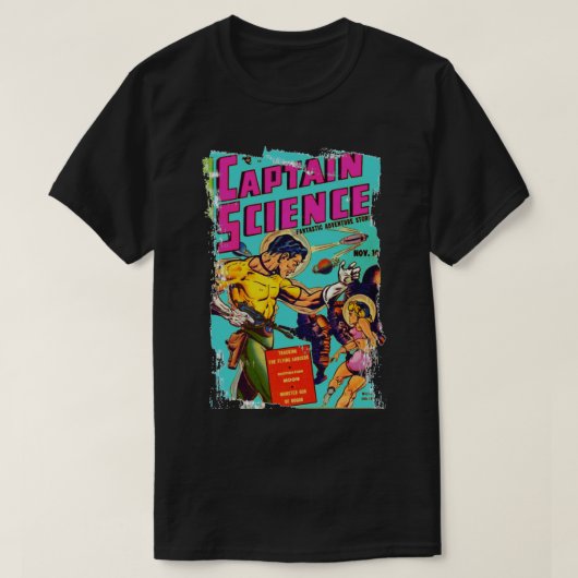 Versleten Captain Science stripboekcover Braziliaa T-shirt (Design voorkant)