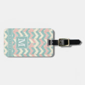 Versleten Chevron Achtergrond Bagage Label (Voorkant horizontaal)
