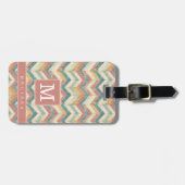 Versleten Chevron Achtergrond Bagage Label (Voorkant horizontaal)