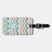 Versleten Chevron Achtergrond Bagage Label (Voorkant horizontaal)
