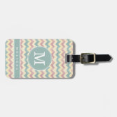 Versleten Chevron Achtergrond Bagage Label (Voorkant horizontaal)