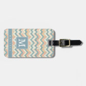 Versleten Chevron Achtergrond Bagage Label (Voorkant horizontaal)