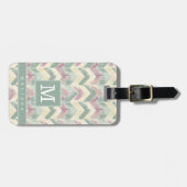 Versleten Chevron Achtergrond Bagage Label (Voorkant horizontaal)