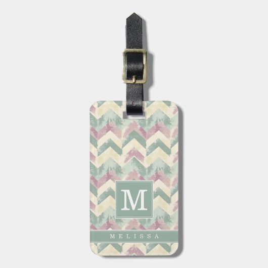 Versleten Chevron Achtergrond Bagage Label (Voorkant verticaal)