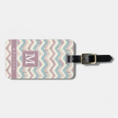 Versleten Chevron Achtergrond Bagage Label (Voorkant horizontaal)