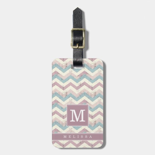 Versleten Chevron Achtergrond Bagage Label (Voorkant verticaal)