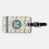 Versleten Chevron Achtergrond Bagage Label (Voorkant horizontaal)