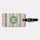 Versleten Chevron Achtergrond Bagage Label (Voorkant horizontaal)