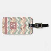 Versleten Chevron Achtergrond Bagage Label (Voorkant horizontaal)