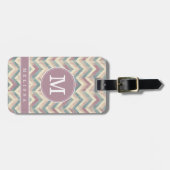 Versleten Chevron Achtergrond Bagage Label (Voorkant horizontaal)