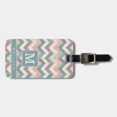 Versleten Chevron Achtergrond Bagage Label (Voorkant horizontaal)