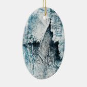 versleten denim keramisch ornament (Rechts)