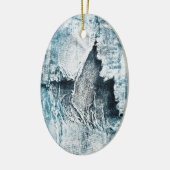 versleten denim keramisch ornament (Links)