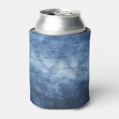 Versleten denim stof, gestructureerde achtergrond. blikjeskoeler (Blikje Voorkant)