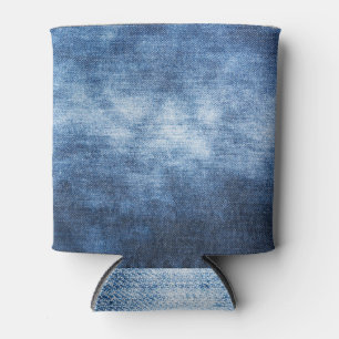 Versleten denim stof, gestructureerde achtergrond. blikjeskoeler