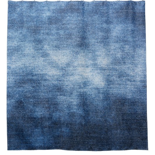 Versleten denim stof, gestructureerde achtergrond. douchegordijn (Voorkant)