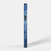 Versleten denim stof, gestructureerde achtergrond. iPhone hoesje (Rechterkant)