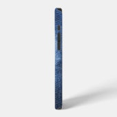 Versleten denim stof, gestructureerde achtergrond. iPhone hoesje (Linkerkant)
