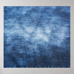 Versleten denim stof, gestructureerde achtergrond. poster