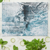 versleten denim theedoek (Gevouwen)
