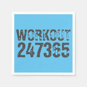 Versleten en bekrast tekst Workout 247365 blauw Servet