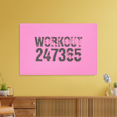 Versleten en bekrast tekst Workout 247365 roze Canvas Afdruk (Insitu (Woonkamer))
