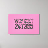 Versleten en bekrast tekst Workout 247365 roze Canvas Afdruk (Voorkant)
