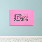 Versleten en bekrast tekst Workout 247365 roze Canvas Afdruk (Insitu (Houten vloer))