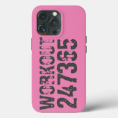 Versleten en bekrast tekst Workout 247365 roze Case-Mate iPhone Case (Achterkant)
