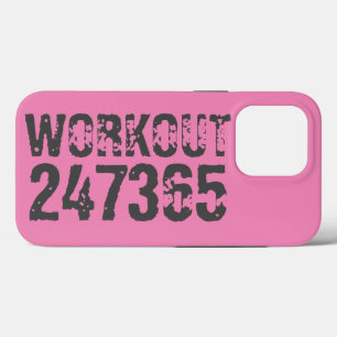 Versleten en bekrast tekst Workout 247365 roze Case-Mate iPhone Case