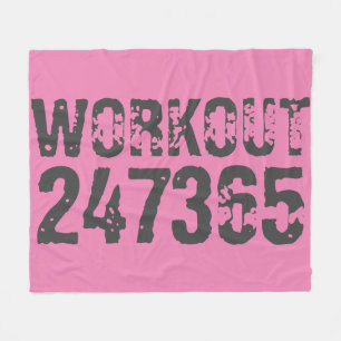 Versleten en bekrast tekst Workout 247365 roze Fleece Deken